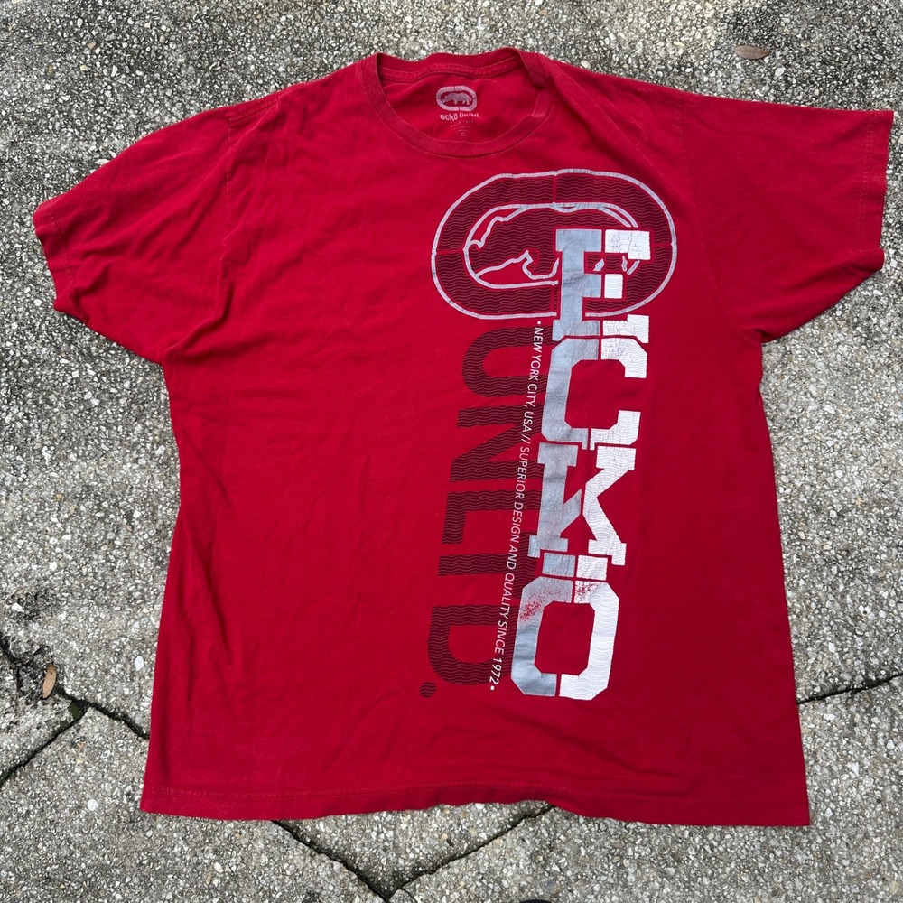 Ecko Unltd Mens XL Red Graphic T-Shirt Rhino Logo Y2K Streetwear Jesse Pinkman